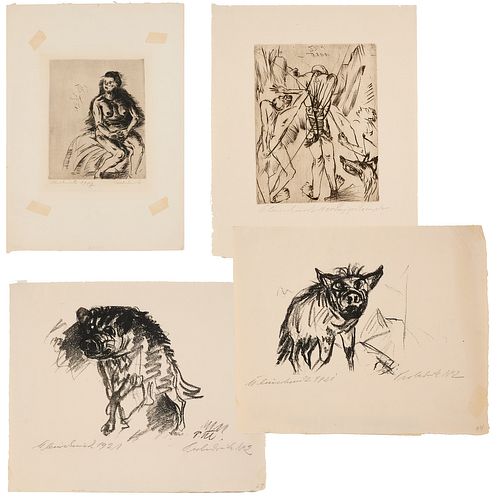 Paul Kleinschmidt, (4) etchings
