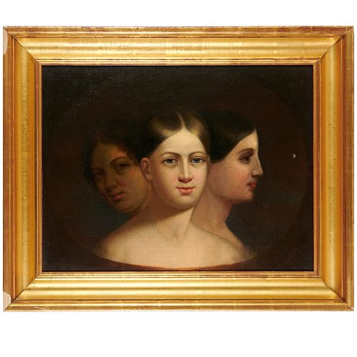 Continental School, triple portrait