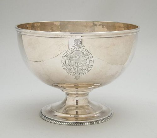 GEORGE III CRESTED SILVER STEMMED BOWL
