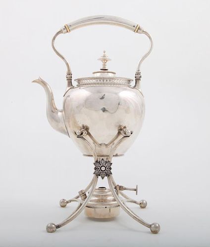 DUTCH SILVER KETTLE ON WARMING STAND