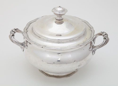 CONTINENTAL 800 SILVER TWO-HANDLED VEGETABLE DISH AND COVER