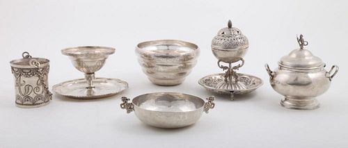 SIX LATIN AMERICAN SILVER TABLE ARTICLES