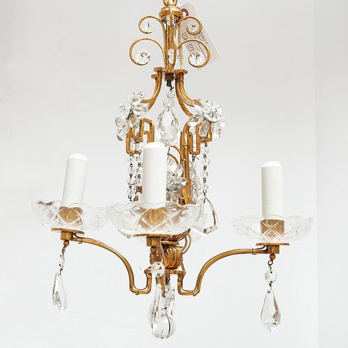 Baltic Neo-Classical petit bronze chandelier