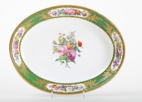 LOUIS PHILIPPE PORCELAIN OVAL DISH, IN THE SÈVRES STYLE