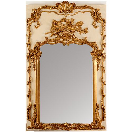 Large Italian Rococo style trumeau mirror