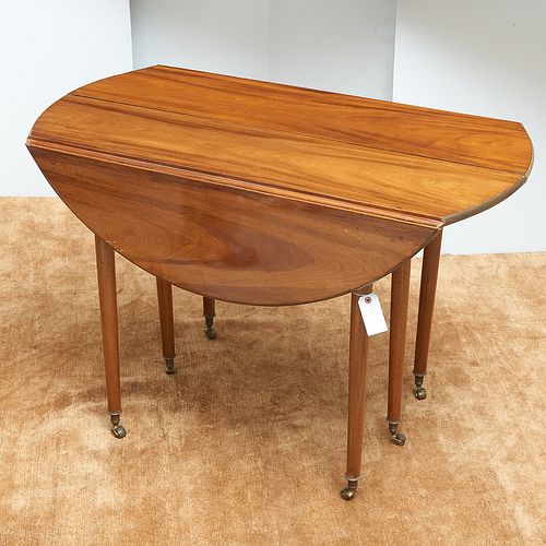 Louis XVI mahogany 6-leg extension dining table