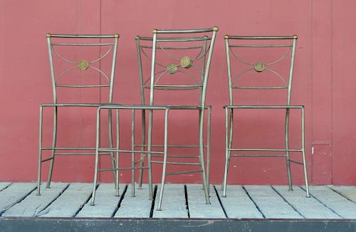 SET OF FOUR METAL GARDEN CHAIRS
