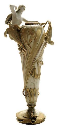Figural Art Nouveau Gilt-Decorated