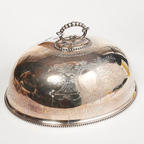 Large English silver plated meat dome