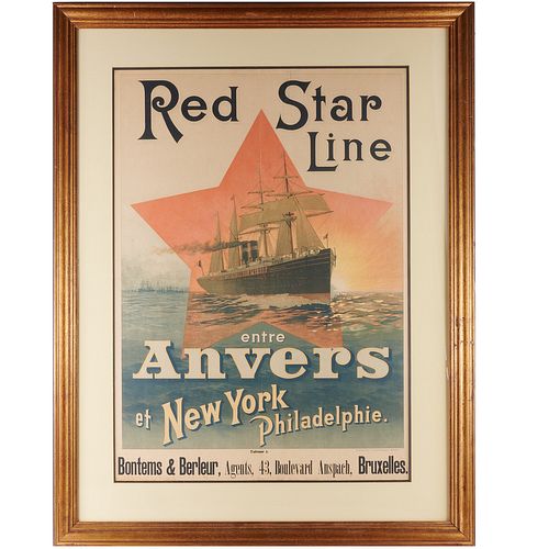 Red Star Line steamship poster