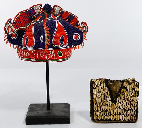 African Beaded Headdress and Vest