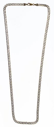 14k White Gold and Yellow Gold Curb Necklace