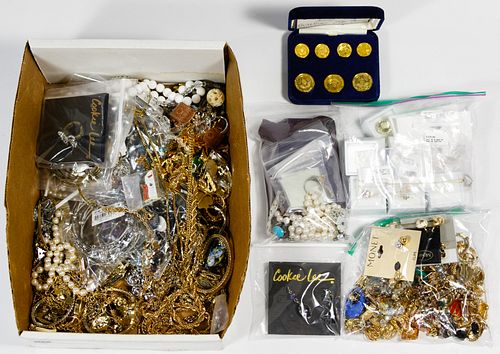 Platinum, Gold, Sterling Silver, European Silver (800) and Costume Jewelry Assortment