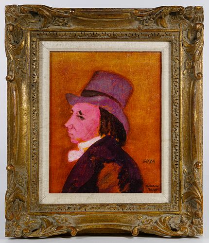 Gustav Likan (German / American, 1912-1998) 'Goya' Oil on Canvas Board