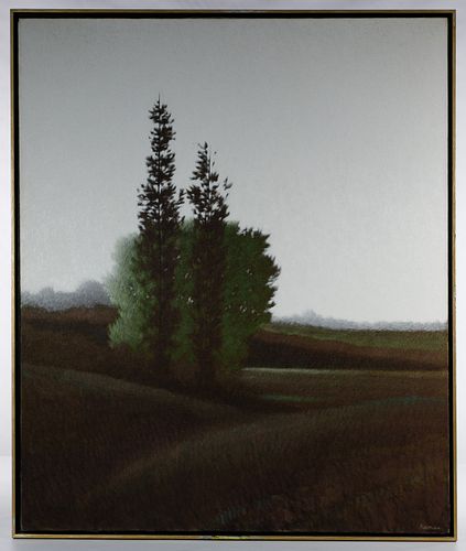 Robert Kipniss (American, b.1931) 'Three Trees' Oil on Canvas