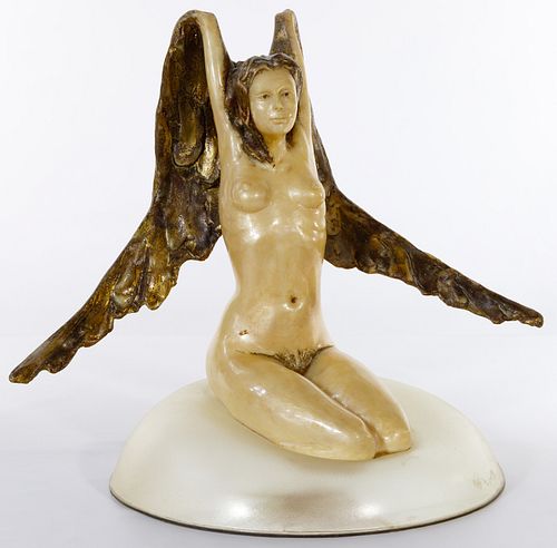 William Robertson (American, 20th Century) 'Angel of Death' Pearlized Polyester Sculpture