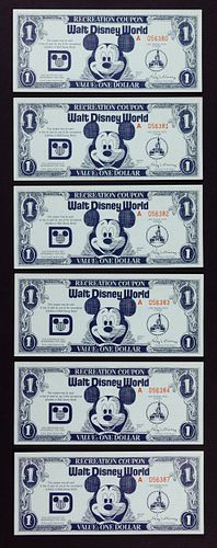 1971 Walt Disney World $1 Recreation Coupon Collection