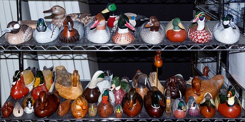 Signed Carved Wood Duck Decoy Assortment