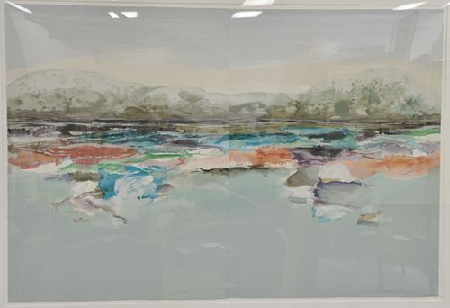 Joanne Rafferty (American, 20th C.), two seascapes, both mixed media on paper, each signed lower right, ed. 141/350 and 178/350, sheet size: 35 1/2" x