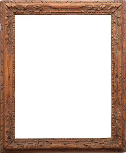 ITALIAN CARVED FRUITWOOD PICTURE FRAME, PROBABLY VENETIAN
