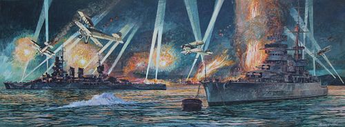 Brian Sanders (B. 1937) "Battle of Taranto"