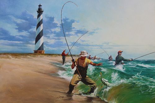Dennis Lyall (B. 1946) "Cape Hatteras Lighthouse"
