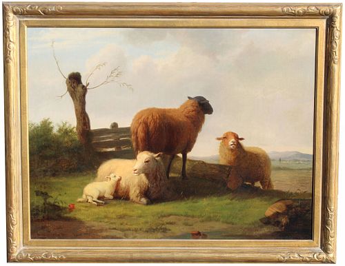 Tony Marin 1866 American Bucolic Landscape w Sheep