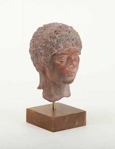 ROMAN TWO-MOLD POTTERY HEAD OF A YOUTH