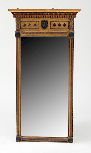 REGENCY STYLE PAINTED AND PARCEL-GILT MIRROR