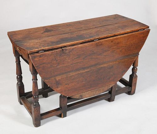 ENGLISH STAINED ELM GATE-LEG TABLE