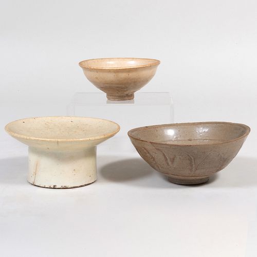 Three Asian Glazed Porcelain Vessels
