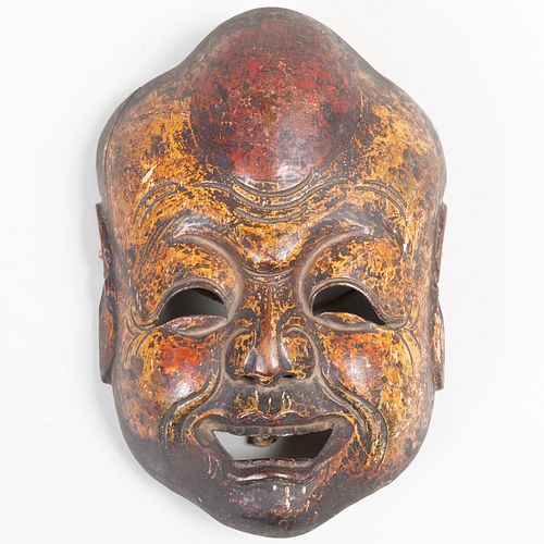 Japanese Painted Wood Mask