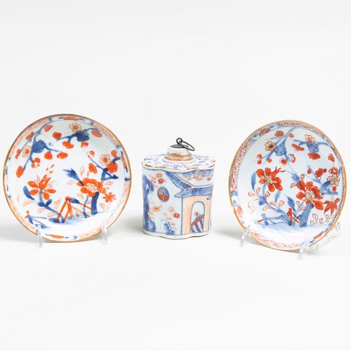 Three Japanese Imari Porcelain Objects