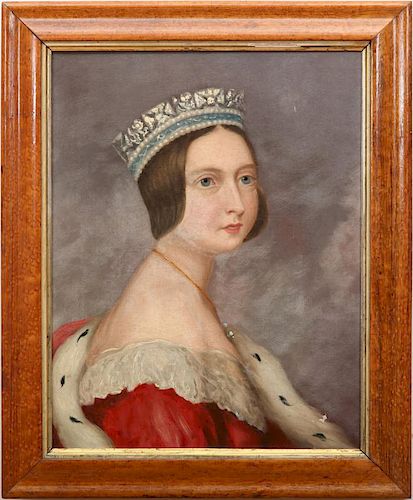ENGLISH SCHOOL: PORTRAIT OF A YOUNG QUEEN VICTORIA