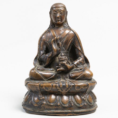 Tibetan Bronze Figure of Buddha as a Lama