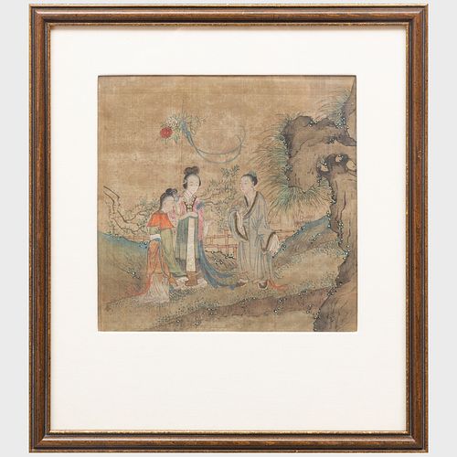 Chinese Scroll Fragment of Court Ladies