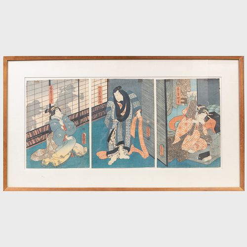 Toyokuni III (1786-1864) aka Kunisada I: Triptych