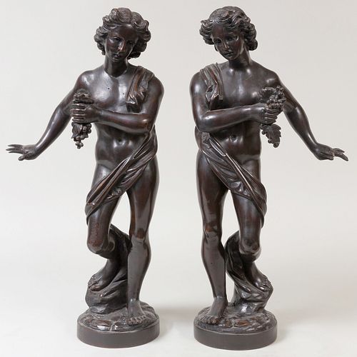 Pair of Italian Carved Wood Figures