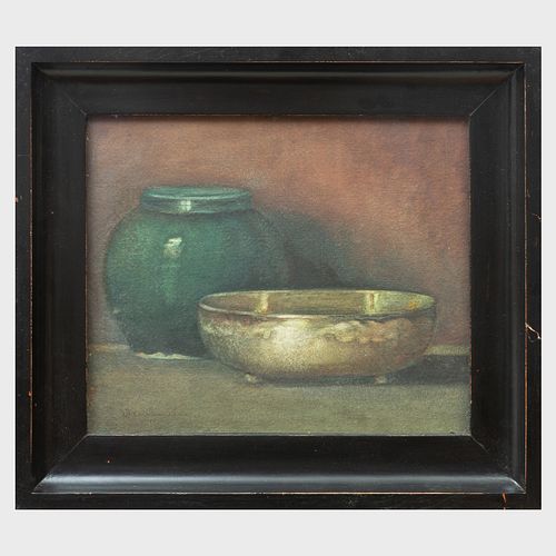 20th Century School: Still Life with Bowl and Ginger Jar