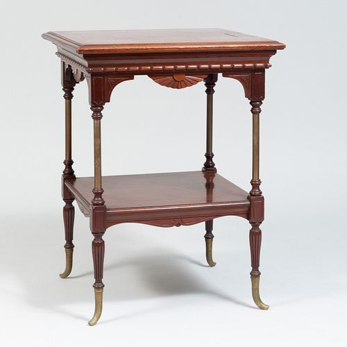 American Aesthetic-Movement Mahogany Two-Tier Side Table