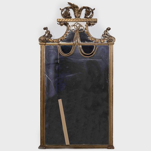 Large Continental Neoclassical Style Giltwood Mirror