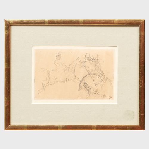 Thomas Esmond Lowinsky (1892-1947): Study of Two Horses with Riders