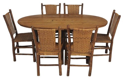Rustic Style Seven-Piece Dining Set