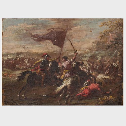 Attributed to Francesco Graziani (1680-1730): Battle Scene