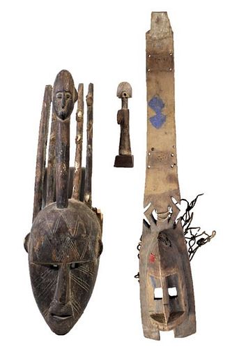 Collection of (3) West African Carved Sculptures