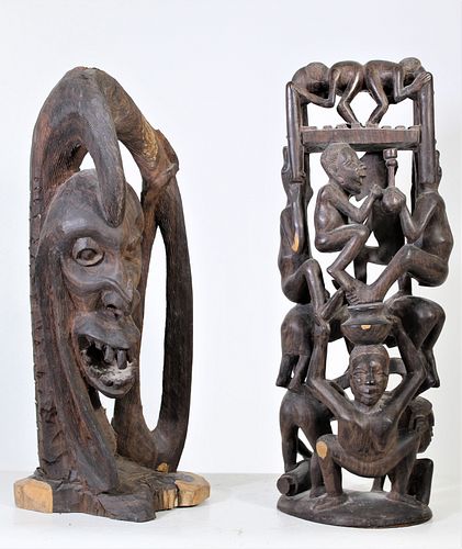 Pair of  Maasai Tribe Carvings