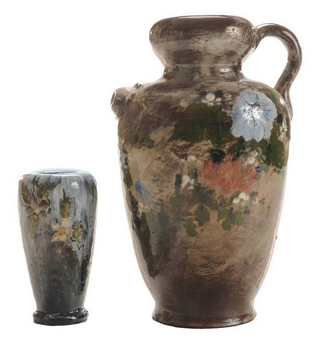 Two Art Pottery Decorated Vases