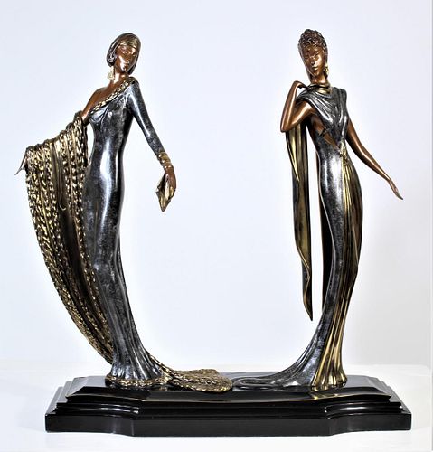 Erte (1892-1990) Bronze Sculpture, "Duetto"
