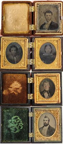 U.S. Thermoplastic Cases with Tintypes 1850's