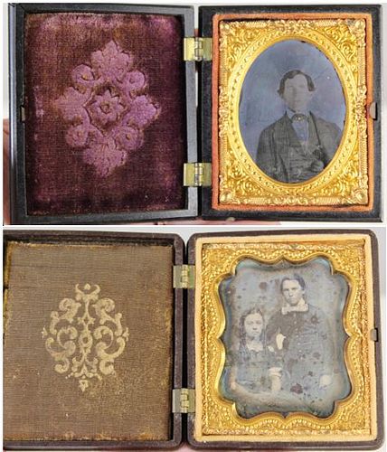 U.S. Thermoplastic Cases w/ Daguerreotypes 1850's